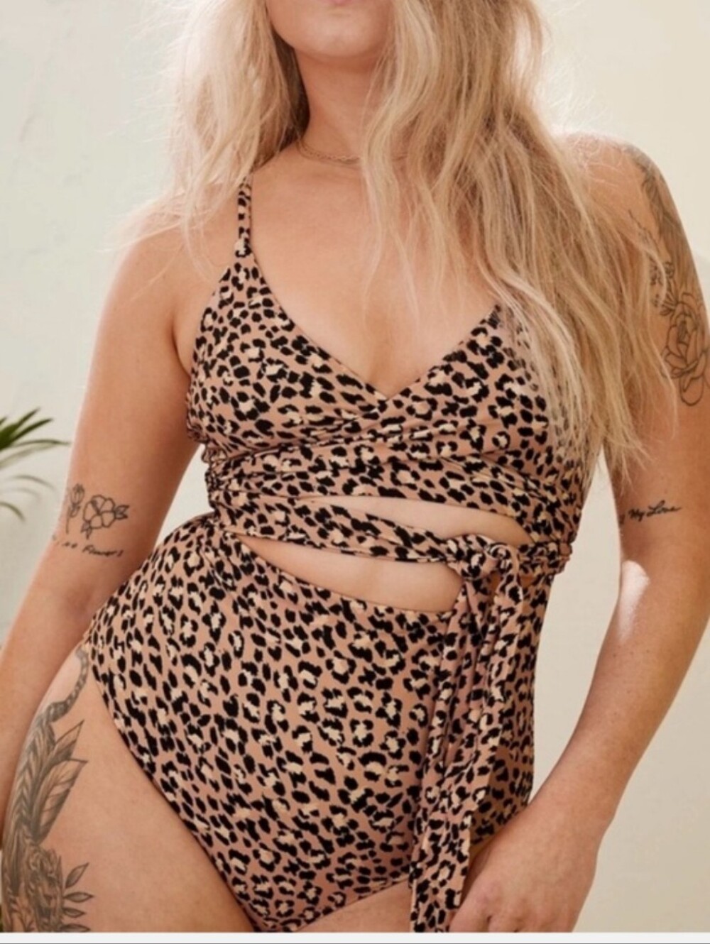 NWT Aerie Leopard Print One Piece Swimsuit Wrap